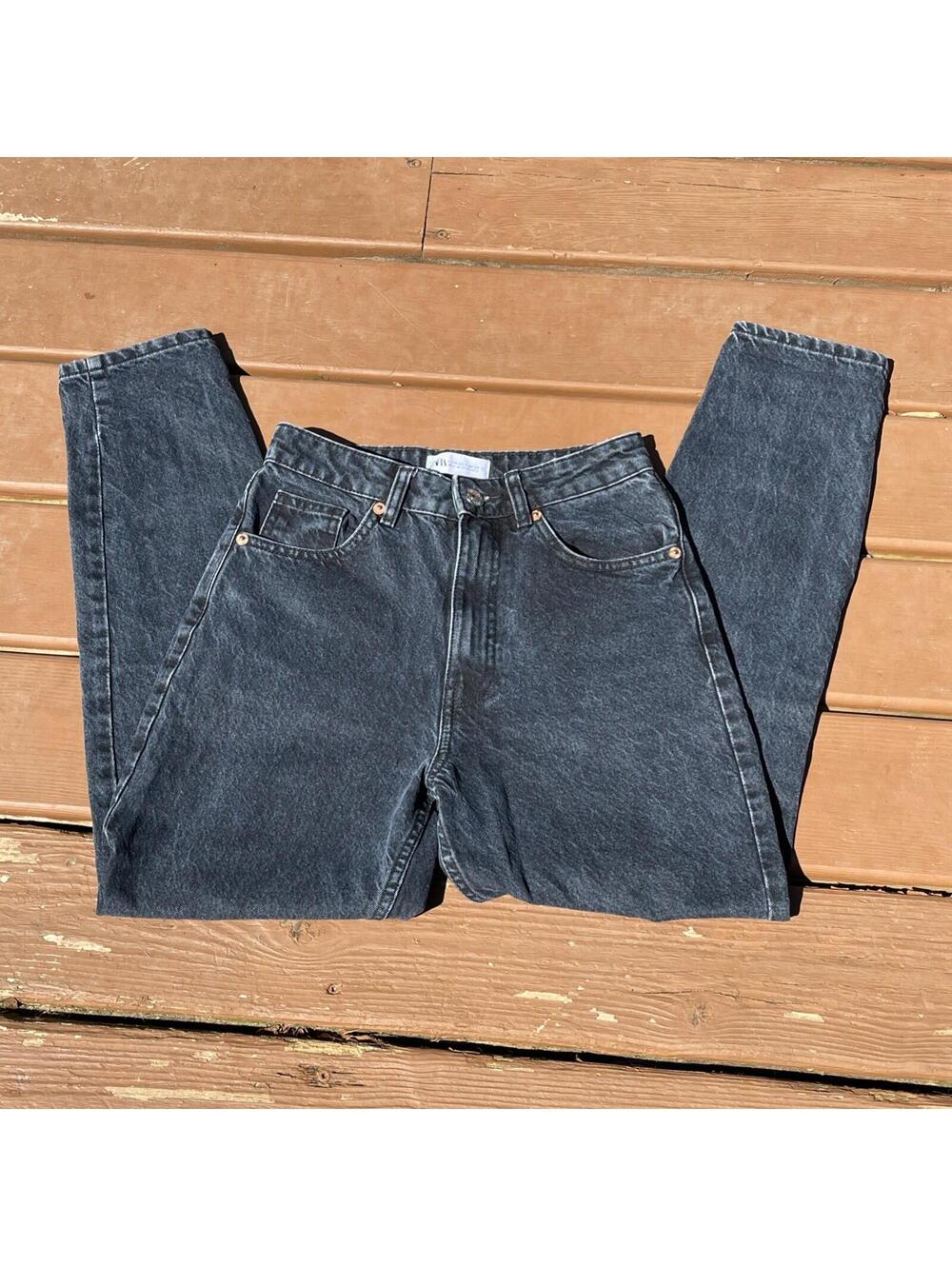 Zara Dark Wash Relaxed Fit Mom Denim Jeans Women’s Sz 2